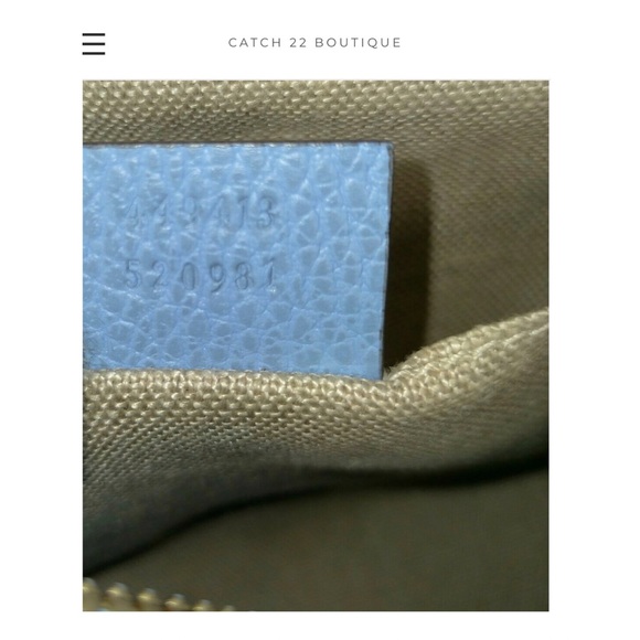 *SOLD* Gucci 'Bree' Blue Leather Trim GG Camera Monogram Bag - Picture 6 of 8